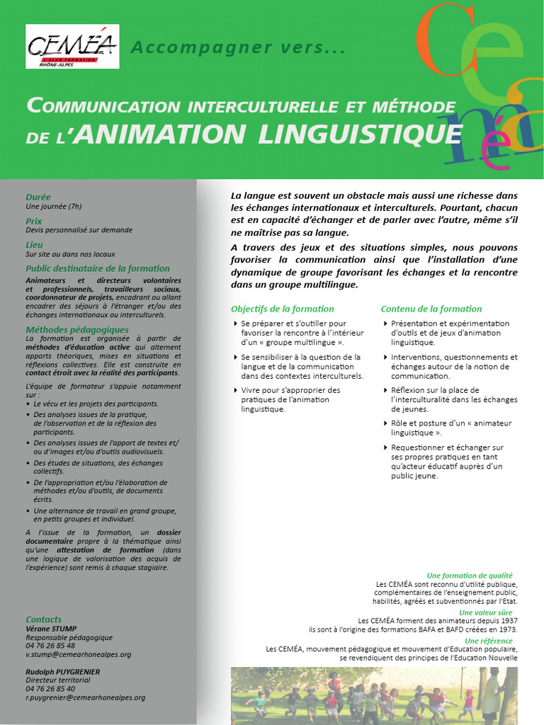 Formation en animation interculturelle | PDF | la communication | Pédagogie
