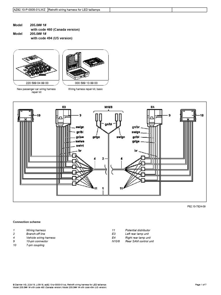 Mb c300 rear tail light led conversion lwz us pdf electrical