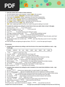 Complete First For Schools - Test Unit Test 7 (PLUS)