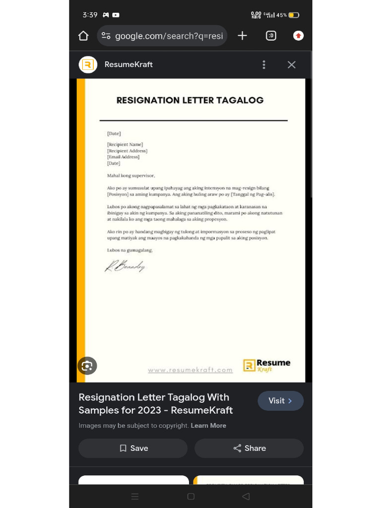 Resignation Letter | PDF