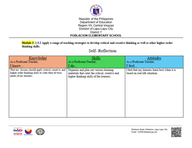 MODULE 1 Self Reflection | PDF | Career & Growth