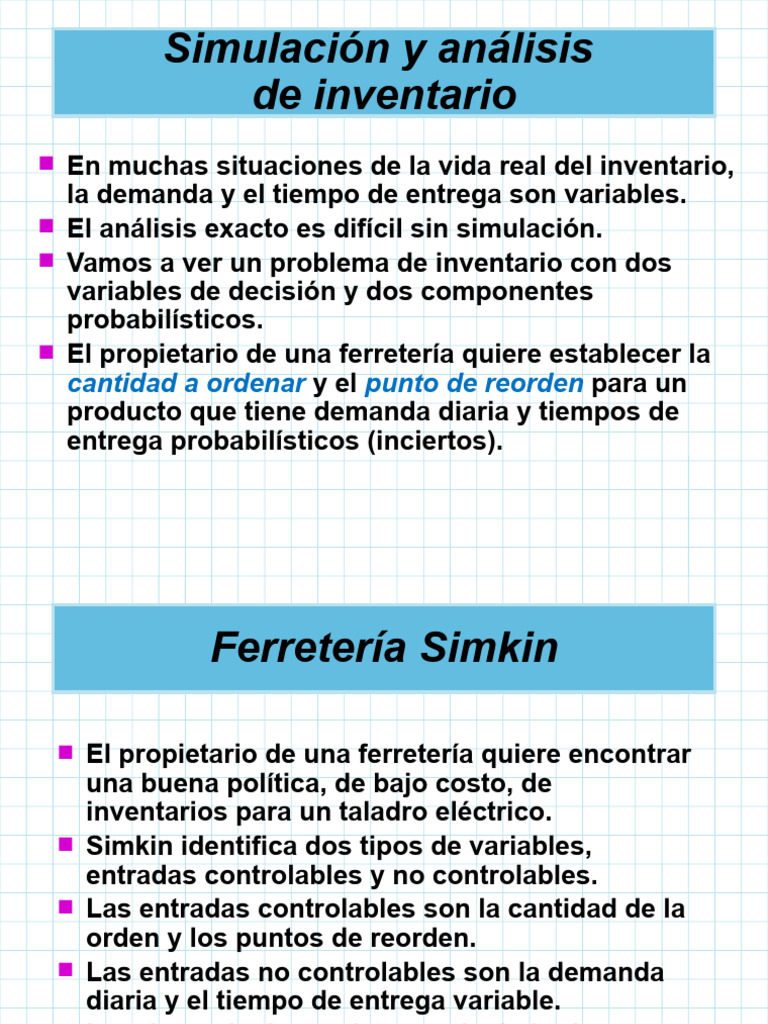 CASO Ferreteria Simkin | PDF | Inventario | Simulación