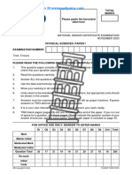 IEB Physical Sciences Grade 12 November 2023 P1 Only