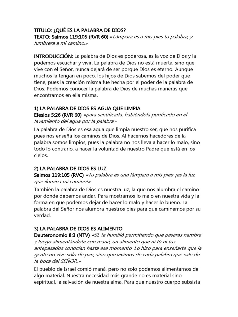 Poder Transformador de la Palabra de Dios | PDF | Dios | Salvación