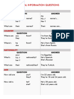 Personal Questions Guide