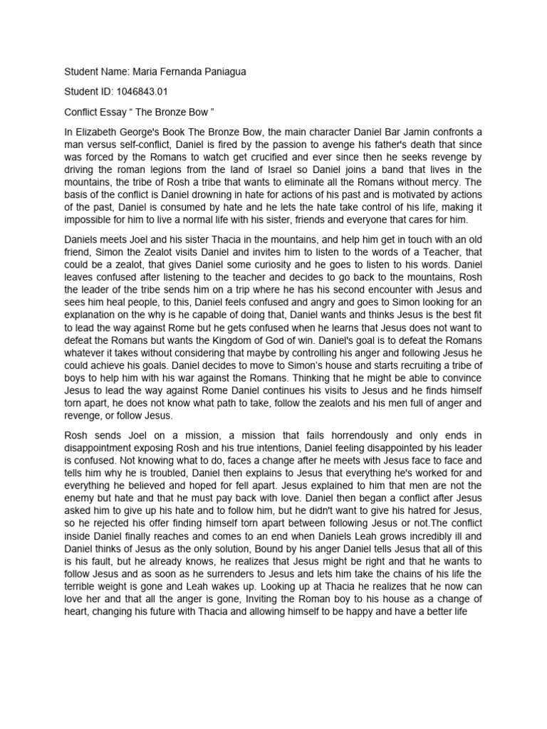 The Bronze Bow Essay PDF