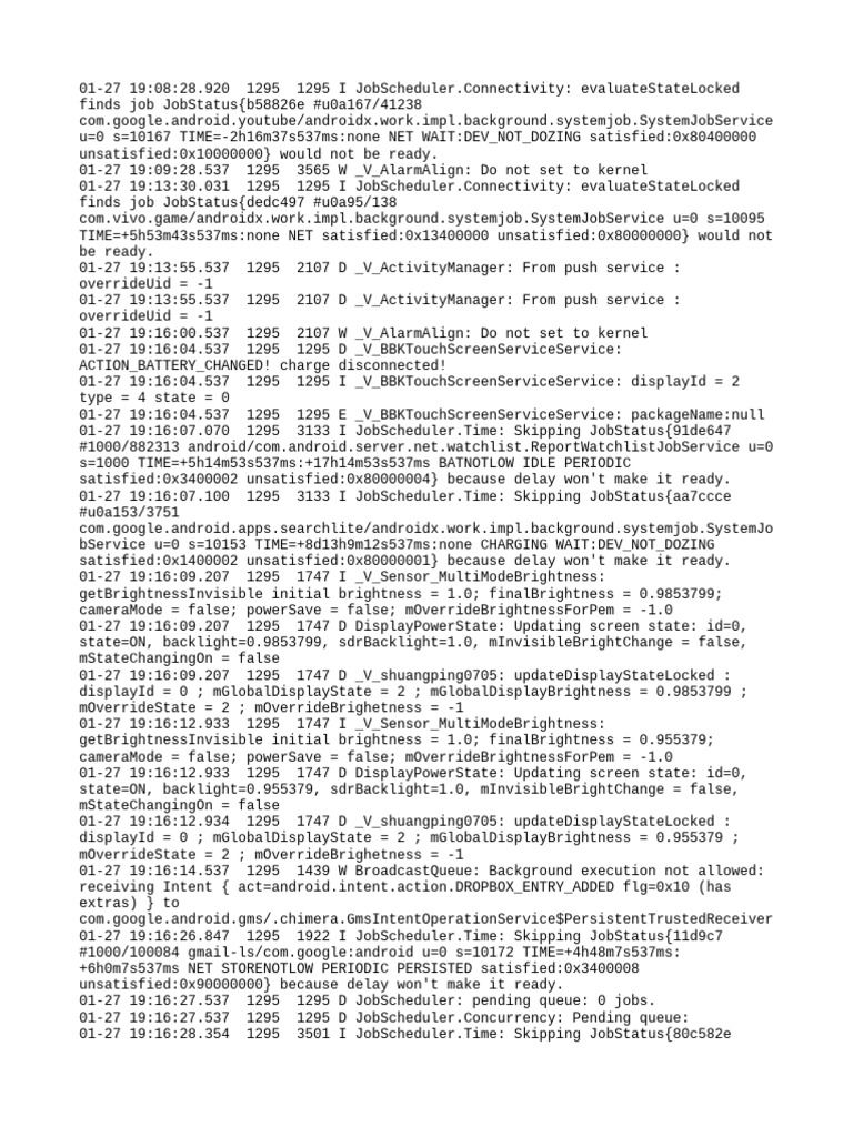 Android JobScheduler Log Analysis | PDF