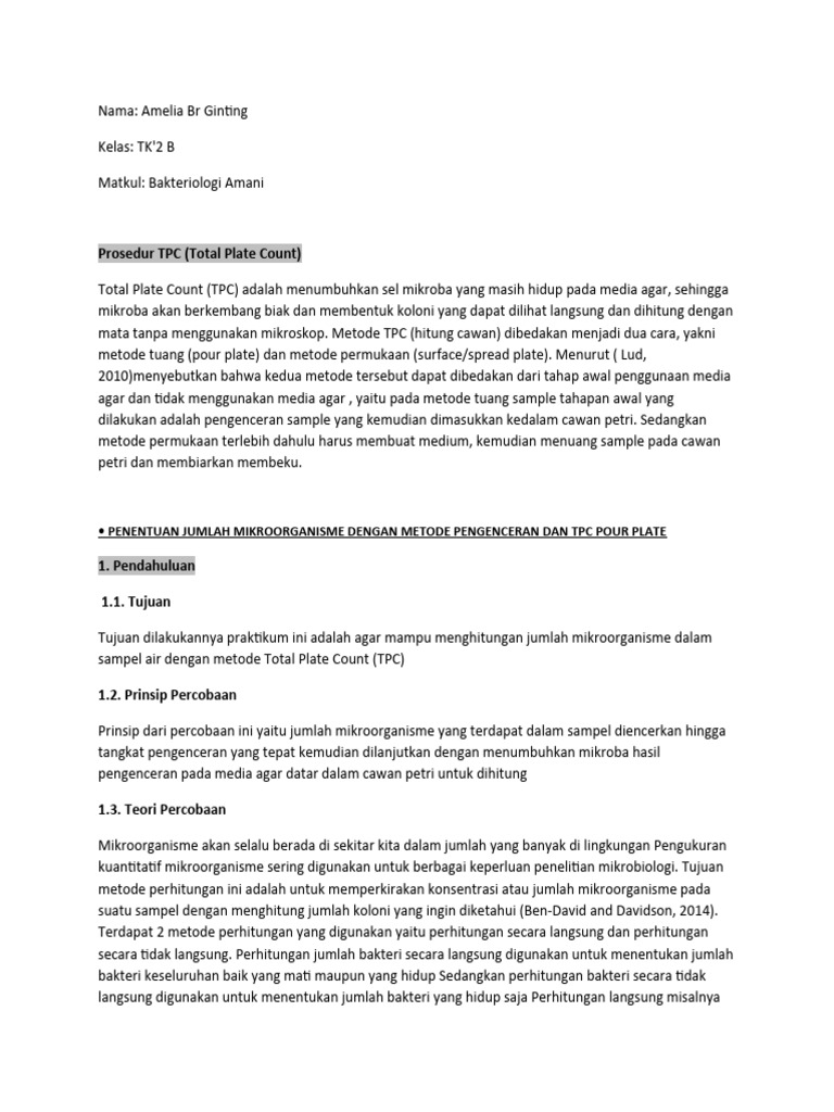 Metode TPC untuk Hitung Mikroba | PDF | Kesehatan Holistik