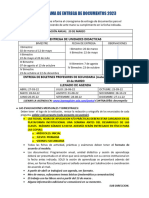 Cronograma de Entrega de Documentos 2023