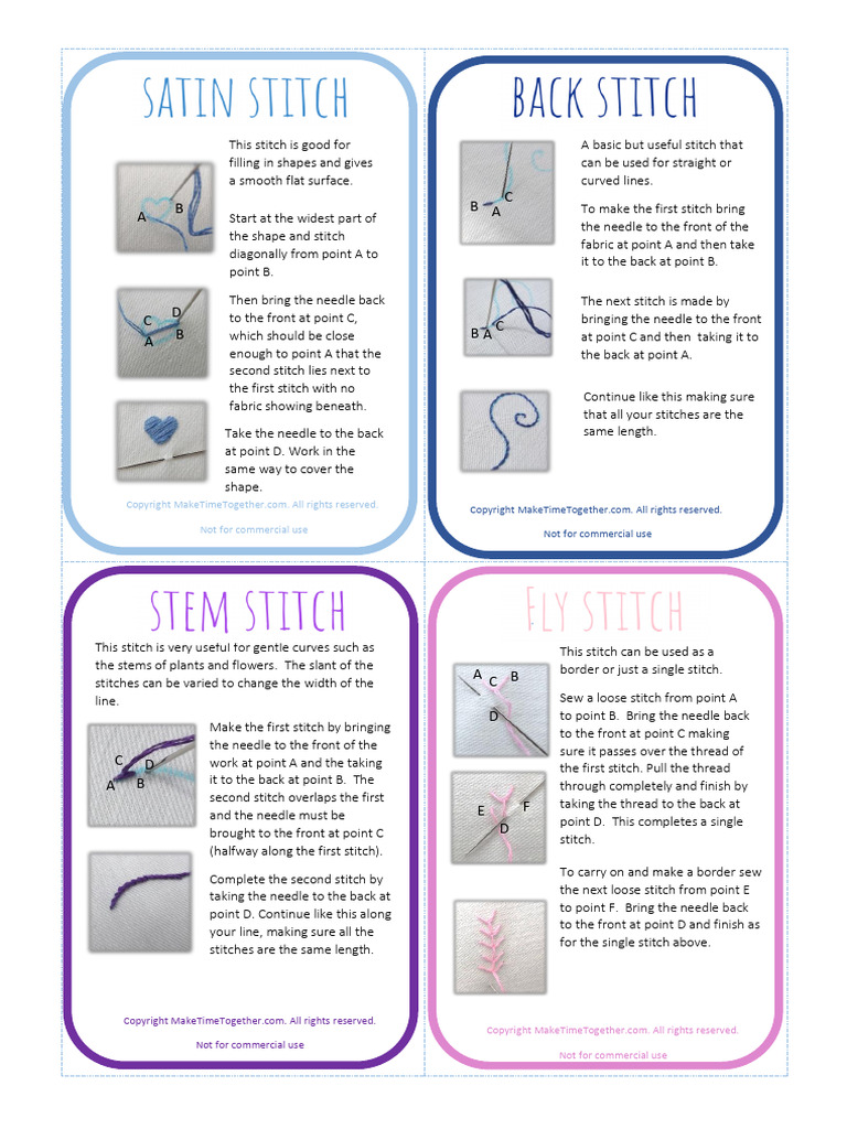 Free Printable Embroidery Guides 2 | PDF | Clothing | Decorative Arts