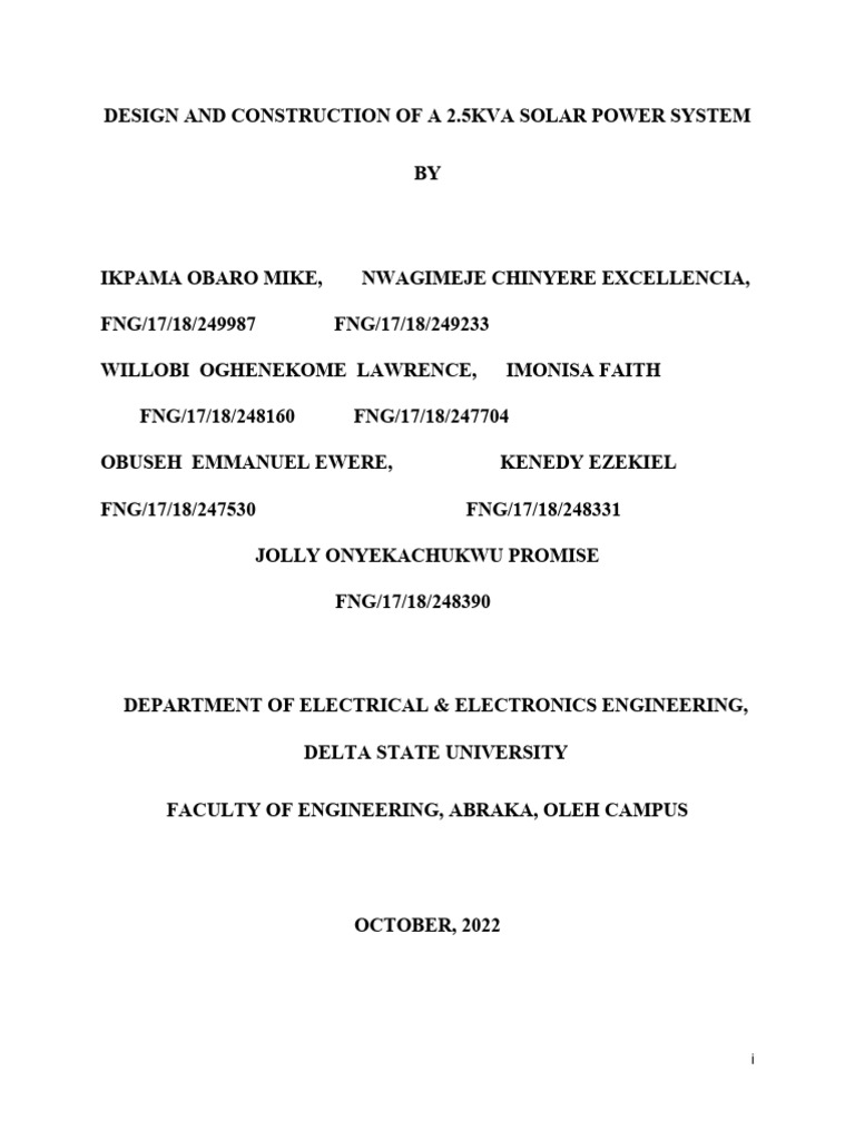 2.5KVA Solar Power System Design | PDF | Solar Power | Photovoltaics