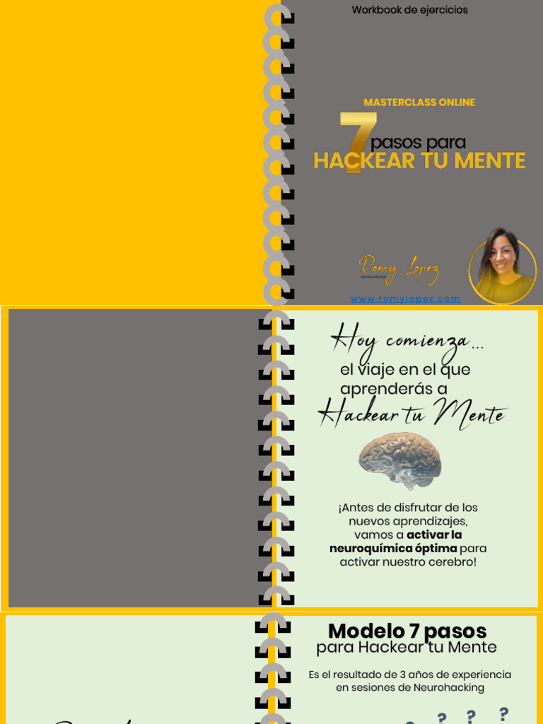Workbook 7 pasos para Hackear tu Mente | PDF | Mente | Pensamiento