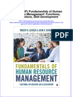 FULL Download Ebook PDF Fundamentals of Human Resource Management Functions Applications Skill Development PDF Ebook