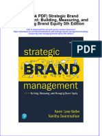 Ebook PDF Strategic Brand Management Building Measuring and Managing Brand Equity 5th Edition PDF