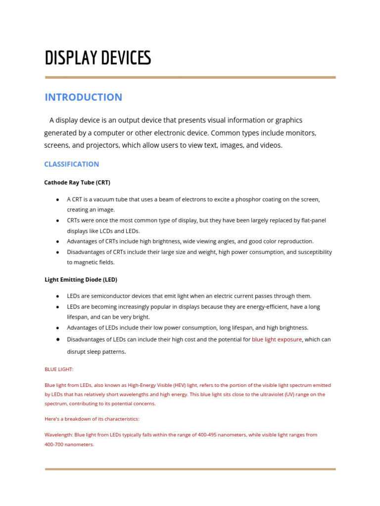Overview of Display Device Types | PDF | Liquid Crystal | Oled