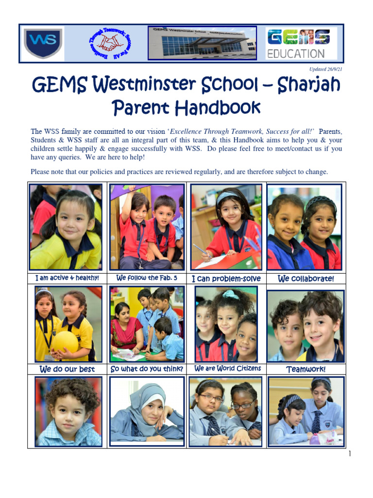GEMS Westminster School Parent Handbook | PDF