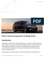 How To Reset Air Suspension On Range Rover - Vigor Air Ride