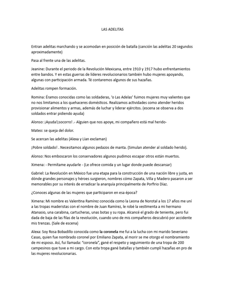 Casa Adelitas Menu