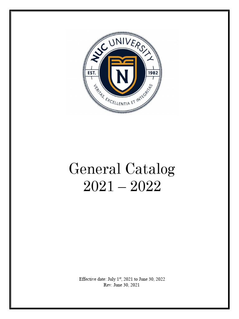 NUC University General Catalog 2021-2022 | PDF