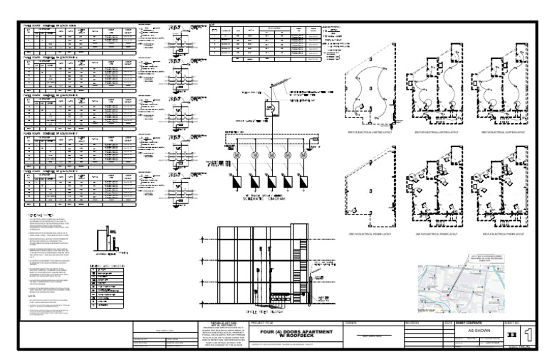 Electrical Layout for Four-Unit Apartment | PDF | Building Engineering ...