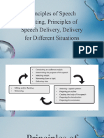 Principles of Speech Writing, Speech Delivery, and Delivery For Different Situations