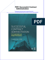 Ebook PDF Successful Contract Administration PDF