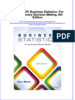 Ebook PDF Business Statistics For Contemporary Decision Making 8th Edition PDF