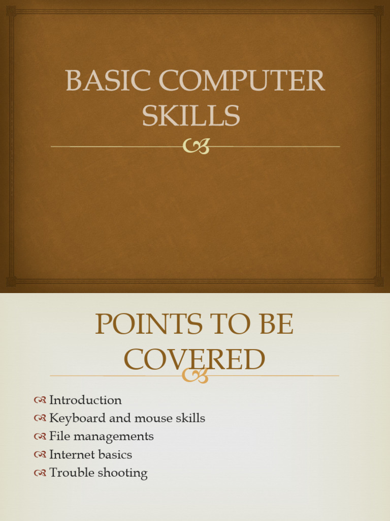 Basic Computer Skills | PDF
