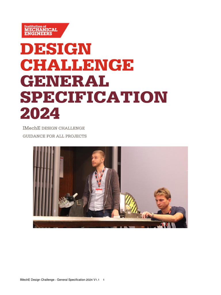 IMechE Design Challenge General Specification 2024 V1.1 PDF