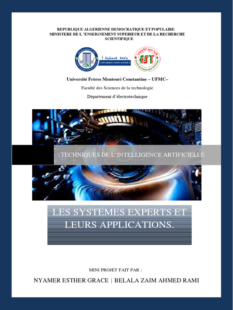 Mini projet sur les systèmes experts IA | PDF | Sciences cognitives ...
