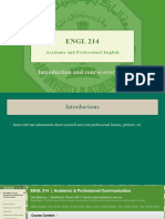 ENGL 214 01 Course Overview, ELD Policies and Email Etiquette 2
