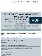 Understanding Speed and Velocity LESSON PLANNING by Wajahat Shah 38