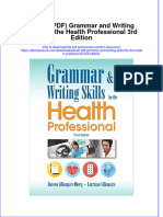 FULL Download Ebook PDF Grammar and Writing Skills For The Health Professional 3rd Edition PDF Ebook