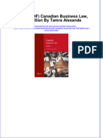 Ebook PDF Canadian Business Law 3rd Edition by Tamra Alexande PDF