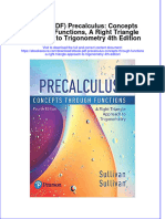 Ebook Ebook PDF Precalculus Concepts Through Functions A Right Triangle Approach To Trigonometry 4th Edition PDF
