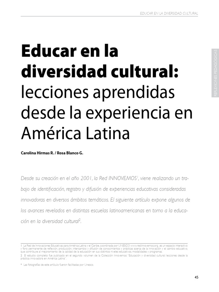 Educar en La Diversidad Cultural Leccion | PDF | Historia | Religión y ...