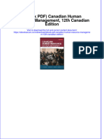 Ebook PDF Canadian Human Resource Management 12th Canadian Edition PDF