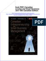 Ebook PDF Canadian Entrepreneurship and Small Business Management 10th Canadian Edition PDF
