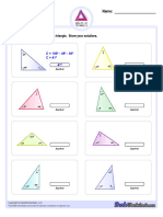 Angles of Triangles Missing Interior Angle v1