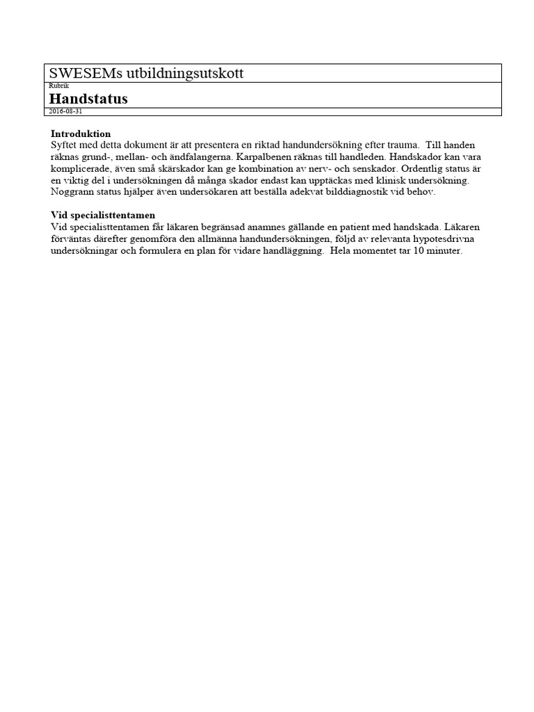 Handstatus 160831 | PDF