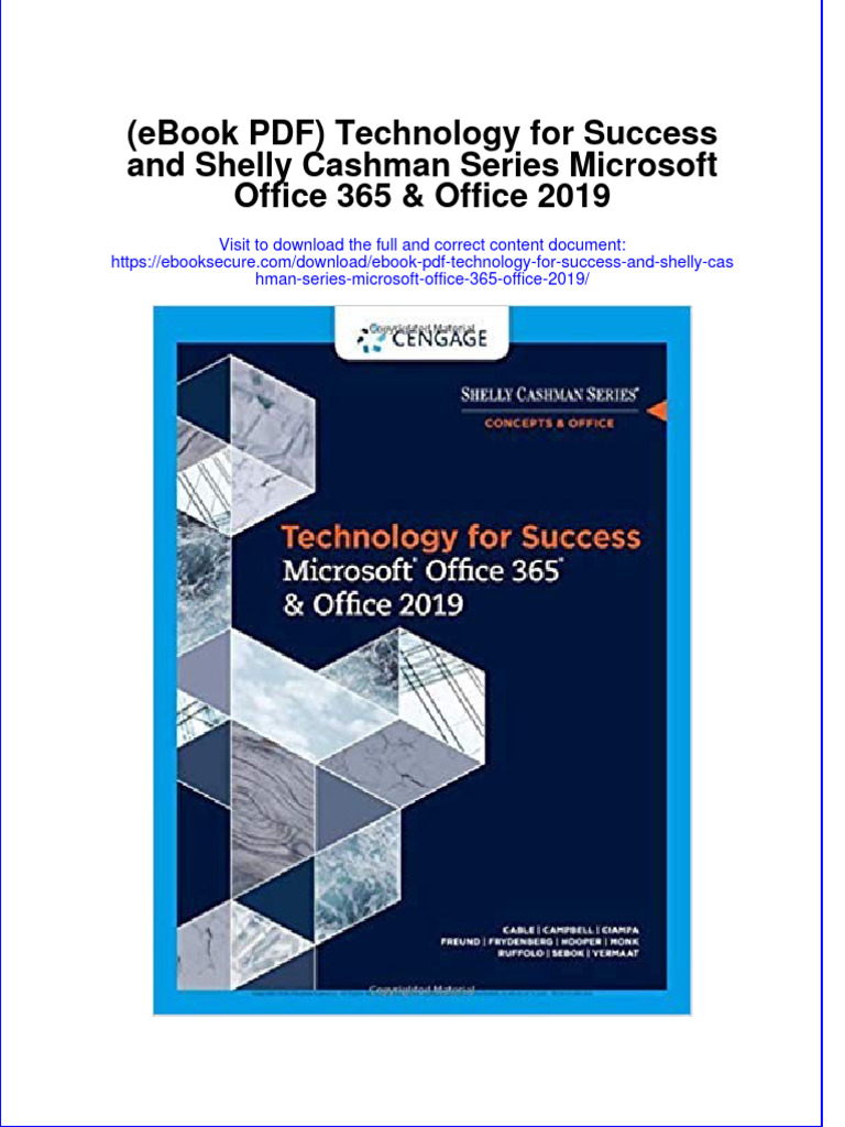 Ebook PDF Technology For Success and Shelly Cashman Series Microsoft