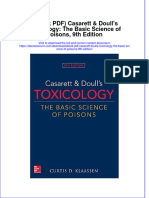 Ebook PDF Casarett Doulls Toxicology The Basic Science of Poisons 9th Edition PDF