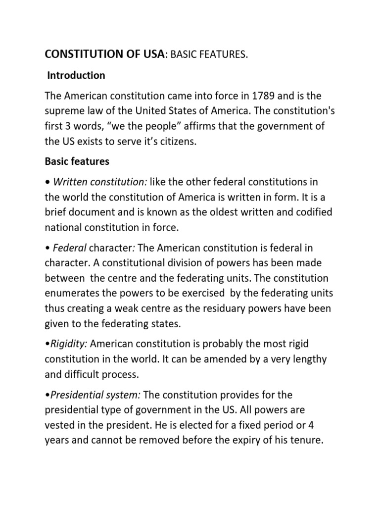 USA Constitution Features (Plural Executive) | PDF | Constitution