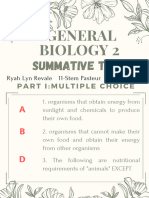 General Biology 2 Summative Test Quarter 4