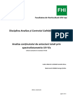 Analiza Conținutului de Antociani Totali Prin Spectrofotometrie UV