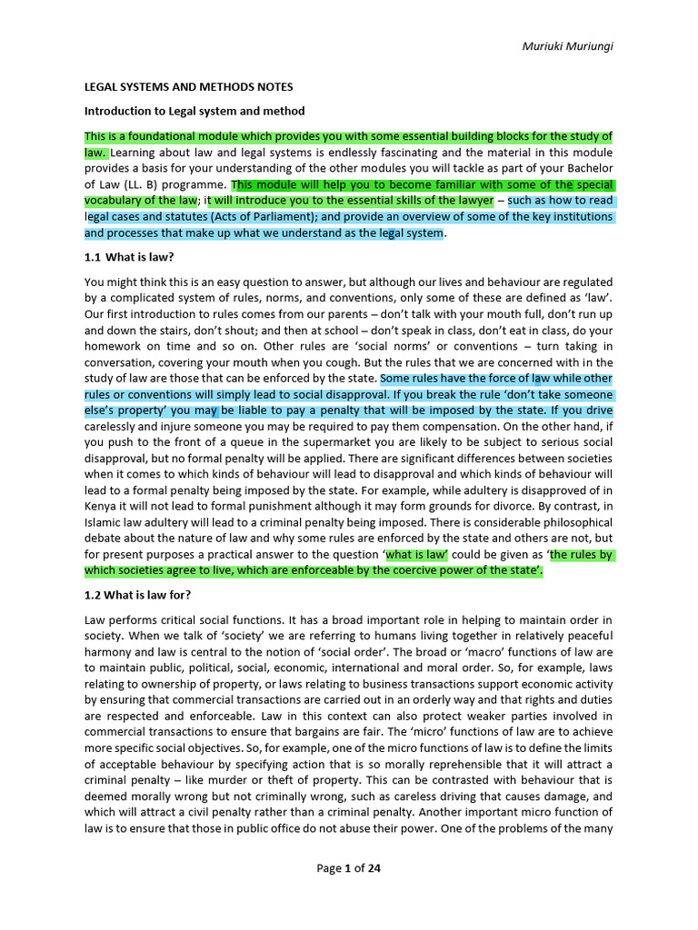 Overview of Kenya's Legal System | PDF | Precedent | Common Law