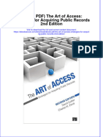 Ebook PDF The Art of Access Strategies For Acquiring Public Records 2nd Edition PDF
