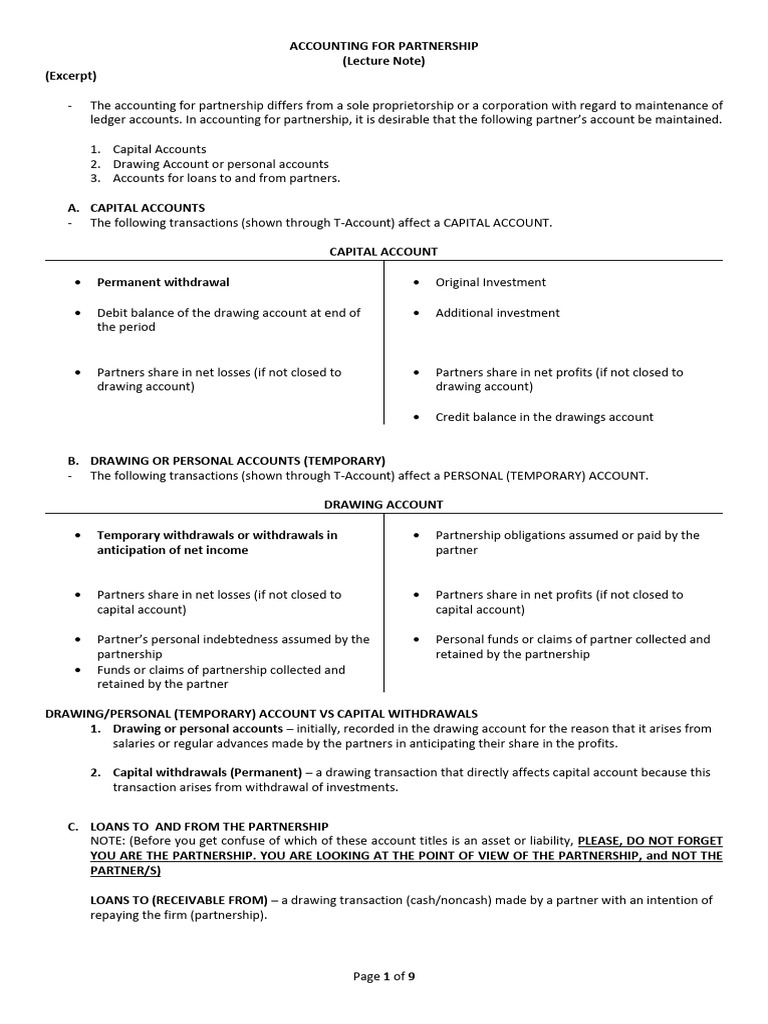 Partnership Accounting Overview | PDF | Debits And Credits | Partnership