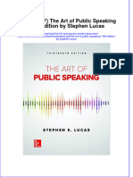 Ebook PDF The Art of Public Speaking 13th Edition by Stephen Lucas PDF