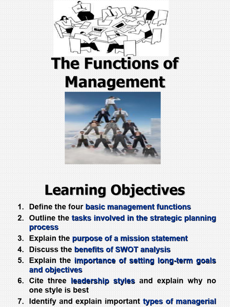 Chapter 7 - 1 - Functions of Management | PDF | Leadership | Goal